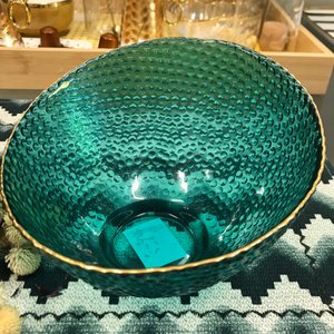 Tigela Em Vidro Bolas Gold - Unidade Verde
