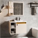 Ver imagem 1 de Conj Gabinete C/ Espelheira e Cuba para Banheiro Adonis Perola com Nature