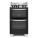 Ver imagem 1 de Fogão de Piso Electrolux 4 Bocas Duplo Forno Full Glass Branco 56dba – Bivolt