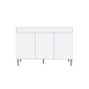Ver imagem 3 de Balcão Gabinete Manu 3 Portas com Tampo 120cm Ajl Móveis - Branco
