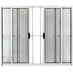 Vitrô de Correr 4 Folhas sem Bandeira com Grade Branco 100 X 200 - Facce