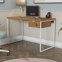 Ver imagem 3 de Mesa Escrivaninha 118cm com 1 Gaveta em Estilo Industrial Cmc622 Kappesberg Industrial