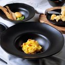 Ver imagem 3 de Prato para Risoto Massa Preto Matte 25cm Porto Brasil Cerâmica Orgânico Mesa Posta Restaurante