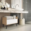 Ver imagem 7 de Gabinete Armário Banheiro 80cm com Pés Retrô Multimóveis Rustic/Branco/Preto