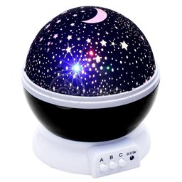 Luminária Projetor Abajur Estrelas Galáxia Universo Céu Criança Rotativa 360 - Preto - 1