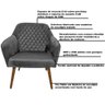 Kit 2 Poltronas Decorativas Versalhes Pés Palito Madeira Veludo Cinza - Gran Belo - 3