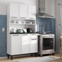 Ver imagem 1 de Kit Armário Aço para Cozinha Compacta com Balcão m 6 Portas 1 Gaveta Aço 105cm Off White