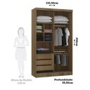 Ver imagem 3 de Guarda Roupa Modulado 2 Portas de Correr com Espelho 134cm Vene Avelã Pf/cinza Supremo Pf