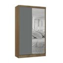 Ver imagem 1 de Guarda Roupa Modulado 2 Portas de Correr com Espelho 134cm Vene Avelã Pf/cinza Supremo Pf