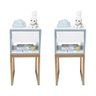 Mesa de Cabeceira Branca 30cm Eco Quarto Infantil Menino Azul Base Metal Dourada - 5