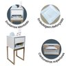 Mesa de Cabeceira Branca 30cm Eco Quarto Infantil Menino Azul Base Metal Dourada - 4