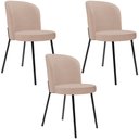 Ver imagem 1 de Kit 3 Cadeiras Sala de Jantar Estofada Gavi L02 Linho Rosê - Lyam Decor