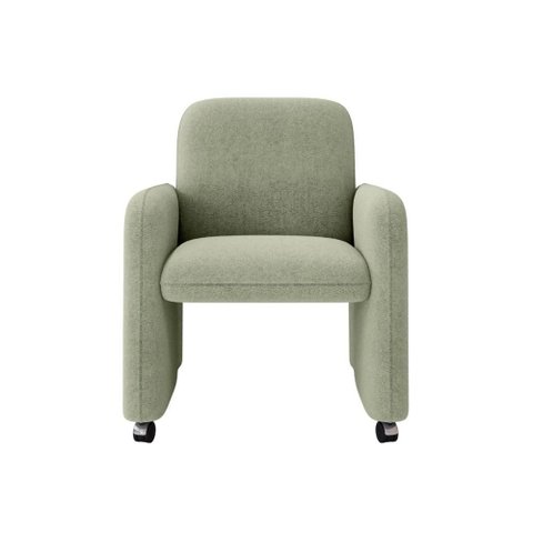 Poltrona Roma Decorativa Bouclê para Sala Matrix Cor:bouclê Verde