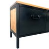 Rack de Ferro e Madeira Modelo Industrial C/ 4 Gavetas - Ferro em Preto e Madeira Maciça Castanheira - 8