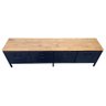 Rack de Ferro e Madeira Modelo Industrial C/ 4 Gavetas - Ferro em Preto e Madeira Maciça Castanheira - 4