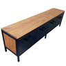 Rack de Ferro e Madeira Modelo Industrial C/ 4 Gavetas - Ferro em Preto e Madeira Maciça Castanheira - 6