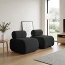 Ver imagem 1 de Poltrona Decorativa para Sala KIT2 Orgânica 60 cm Base Fixa Nara Bouclê D03 - D'Rossi