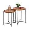 Conjunto Mesinha Apoio Lateral Canto Sofá Sala Estar Mesa Redonda Pequena Rustico Recepção Madecor M - 1