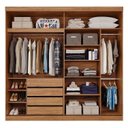 Ver imagem 5 de Guarda-Roupa Casal 2 Portas de Correr 243cm 100% MDF Marsala Espresso Móveis Bege/Cinamomo/Off White