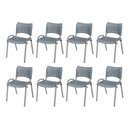 Ver imagem 2 de Cadeira Iso Base Cinza, Igreja, Escola, Escritório -cinza Kit 8 Peças