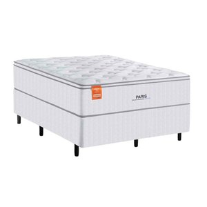 Conjunto Cama Casal 138x188cm Box + Colchão Paris Molas Ensacadas Inducol