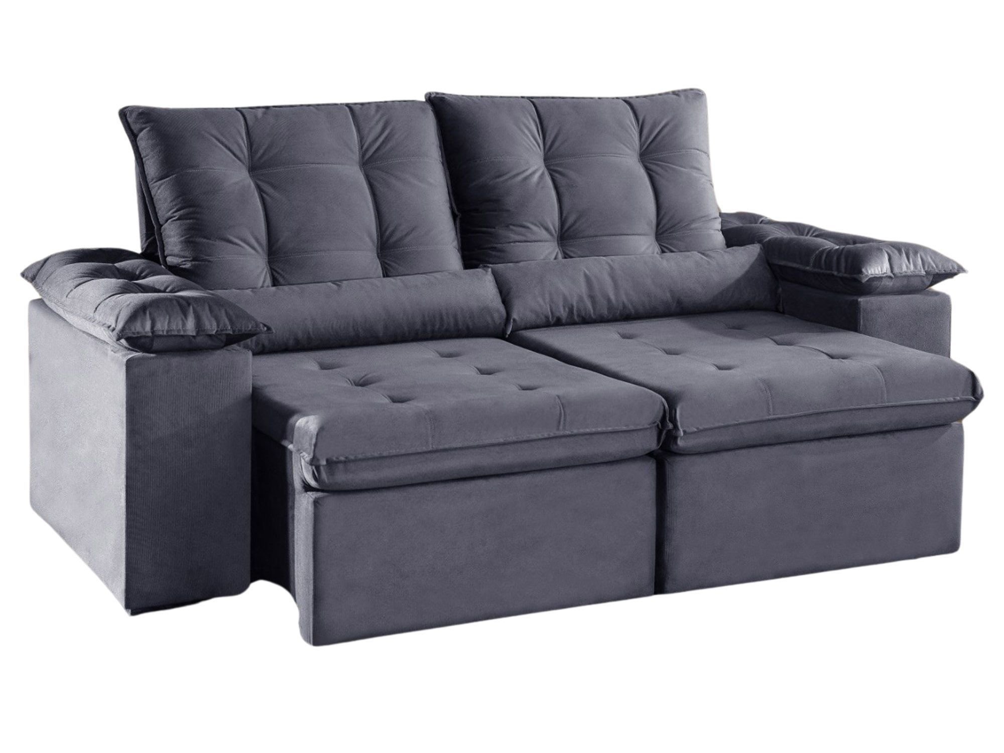 Sofa Colorado Retratil e Reclinavel 2,30 Metros Fernandes Estofados Cor ...