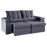 Sofa Colorado Retratil e Reclinavel 2,30 Metros Fernandes Estofados Cor Veludo Cinza - 2
