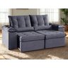 Sofa Colorado Retratil e Reclinavel 2,30 Metros Fernandes Estofados Cor Veludo Cinza - 1