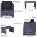 Ver imagem 2 de Mesa Centro e 4 Poltronas Madri Corda Náutica Estofado 12 Trama Original