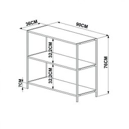 Estante Baixa 90cm Steel Quadra  - 4