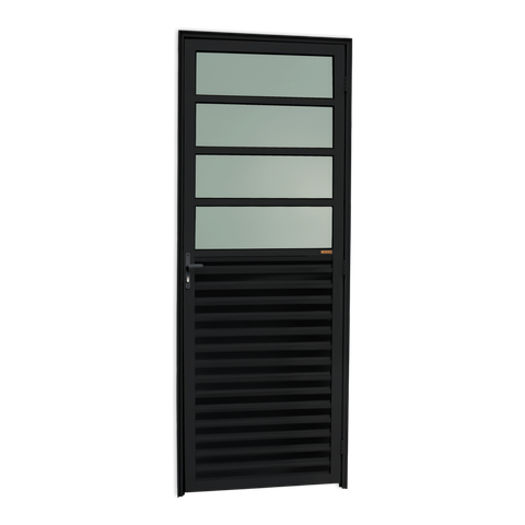 Porta de Cozinha Alumínio 80 Esq L25 V.Boreal Preto Brimak
