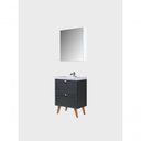 Ver imagem 5 de Gabinete para Banheiro com Cuba e Armario 60cm Retro Mdf Grafite Milano - On Móveis