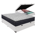 Ver imagem 1 de Cama Box Baú Bipartido Casal Branco e Colchão Airtech 150 D45 Ortobom