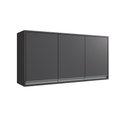 Ver imagem 1 de Armário Aéreo 3 Portas Sem Vidro Atena 100% MDF Grafite - Arte Cas