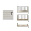 Ver mais imagens de Berço Americano 3 em 1 com Cômoda 1 Porta 4 Gavetas Teddy Multimóveis Mp4723 Branco/off White
