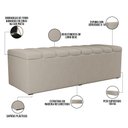 Ver imagem 5 de Calçadeira Recamier Baú para Cama de Casal Dália 140x50 Cm W01 Linho Bege - Lyam Decor