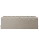 Ver imagem 4 de Calçadeira Recamier Baú para Cama de Casal Dália 140x50 Cm W01 Linho Bege - Lyam Decor