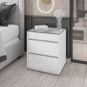 Ver imagem 3 de Mesa Cabeceira 3 Gavetas Belize Branco - Casa D
