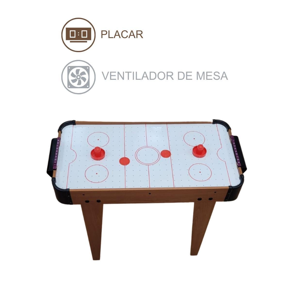 Mini Mesa Infantil Game Air Hockey Placar Mdf Ventilada Gol - 4