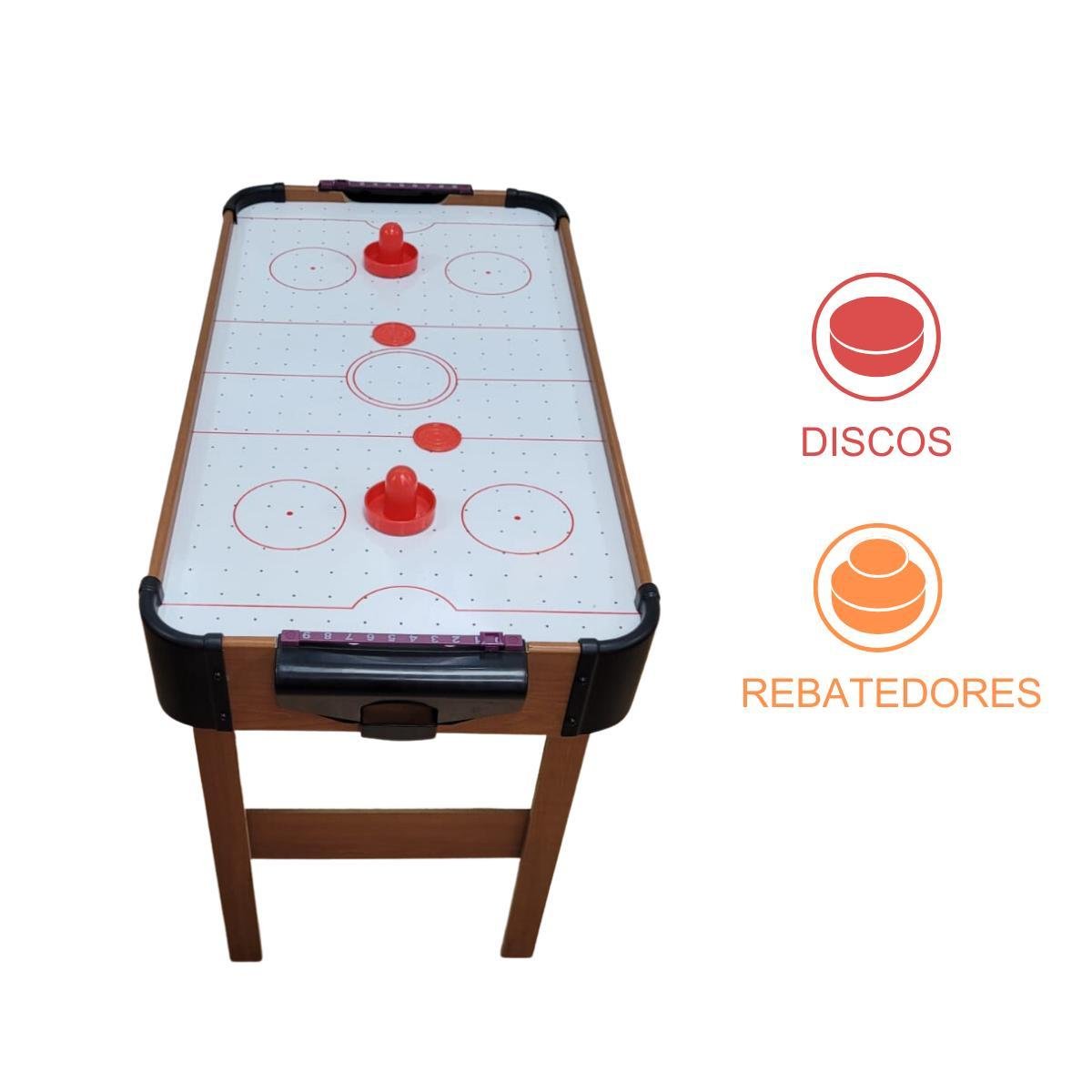 Mini Mesa Infantil Game Air Hockey Placar Mdf Ventilada Gol - 3