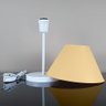 Abajur Infantil Luminária de Mesa Fino Decoração Quarto – Skinny Base Branca Cúpula Bege - 5