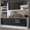 Ver imagem 1 de Armário de Cozinha Completa 100% MDF 250cm Branco/Preto Acordes Madesa 03
