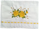 Ver imagem 2 de Jogo de Toalhas Bordadas de Lavabo De Mão Rosas e Girassóis. Contém 3 Peças. Dohler Artesanalle
