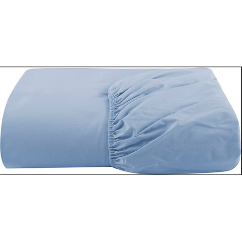 Lençol Avulso C/ Elástico Percal 200 Fios Cama Casal Azul