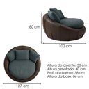 Ver imagem 3 de Poltrona Decorativa Safira Base Giratoria Linho e Courino Tcs 718 Tcs 721 Moll