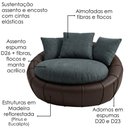 Ver imagem 5 de Poltrona Decorativa Safira Base Giratoria Linho e Courino Tcs 718 Tcs 721 Moll