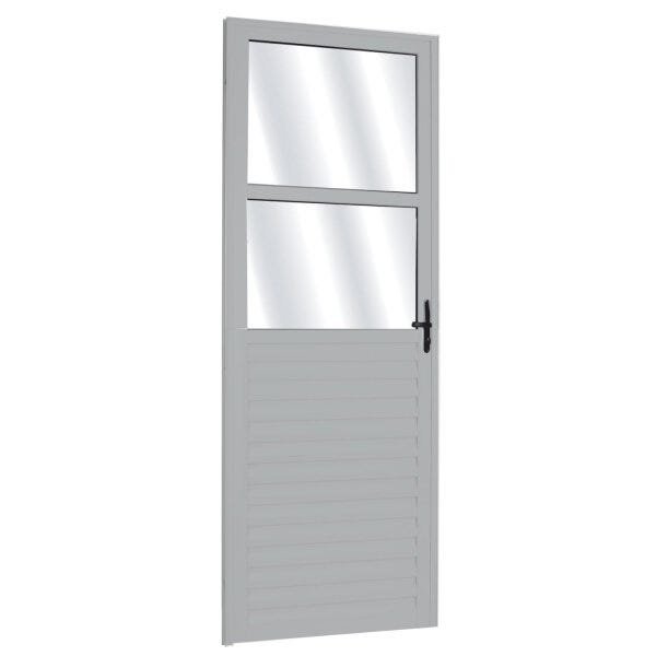 Porta de Alumínio com Vidro Liso Sólida Mgm 210 x 70cm - 1