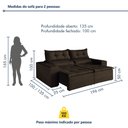 Ver imagem 4 de Sofa Retratil e Reclinavel Monaco 196cm Kc Rei de Casa Veludo Marrom