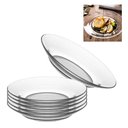 Ver imagem 1 de Jogo 5 Pratos Fundo Vidro Cristal Egipicio Kit Liso Diamond Transparente Bar Restaurante Buffet