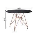 Ver imagem 6 de Mesa de Jantar Redonda Eames Eiffel 90cm Preta com 4 Poltronas Pretas Ferro Cobre